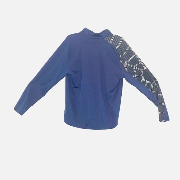 Men’s Spyder Light Weight Quarter Zip Blue Web Long Sleeves Black Medium - Picture 10 of 11